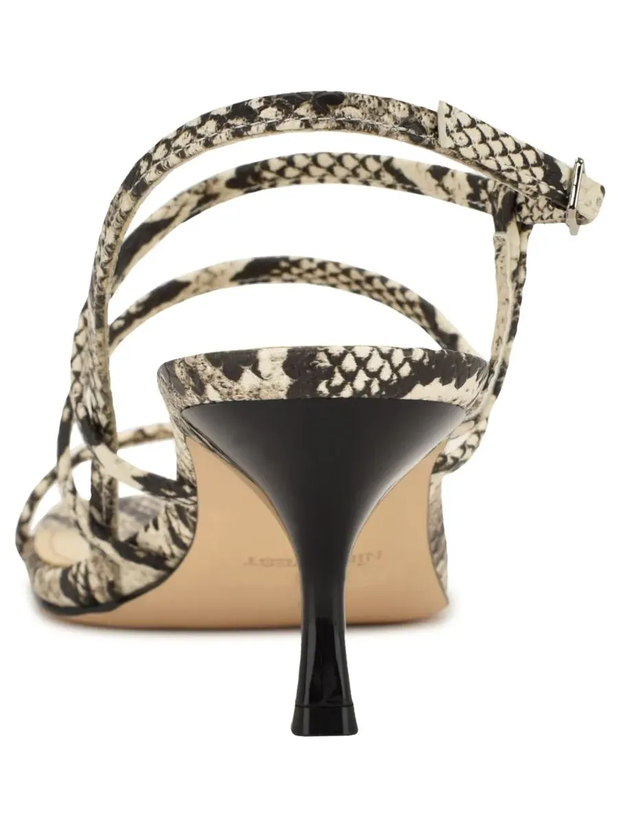 Женские сандалии Hindy на невысоком каблуке с ремешками Nine West, светлый-natural snake — изображение 3 из 5