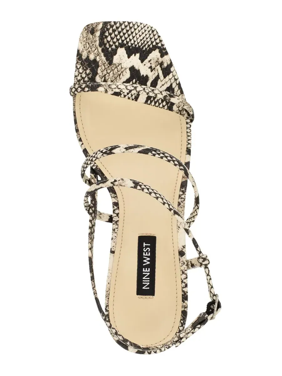 Женские сандалии Hindy на невысоком каблуке с ремешками Nine West, светлый-natural snake — изображение 4 из 5