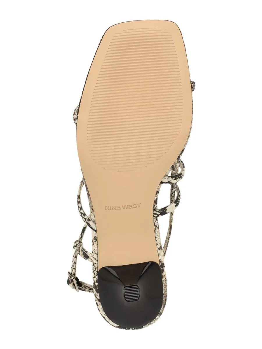 Женские сандалии Hindy на невысоком каблуке с ремешками Nine West, светлый-natural snake — изображение 5 из 5