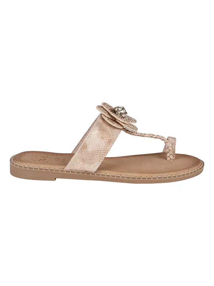 Женские плоские сандалии Blossom Flower с украшением на пальцах в виде цветов GC Shoes — изображение 2 из 5
