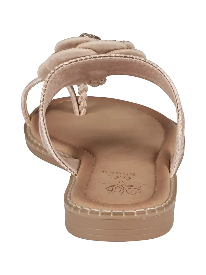 Женские плоские сандалии Blossom Flower с украшением на пальцах в виде цветов GC Shoes — изображение 3 из 5