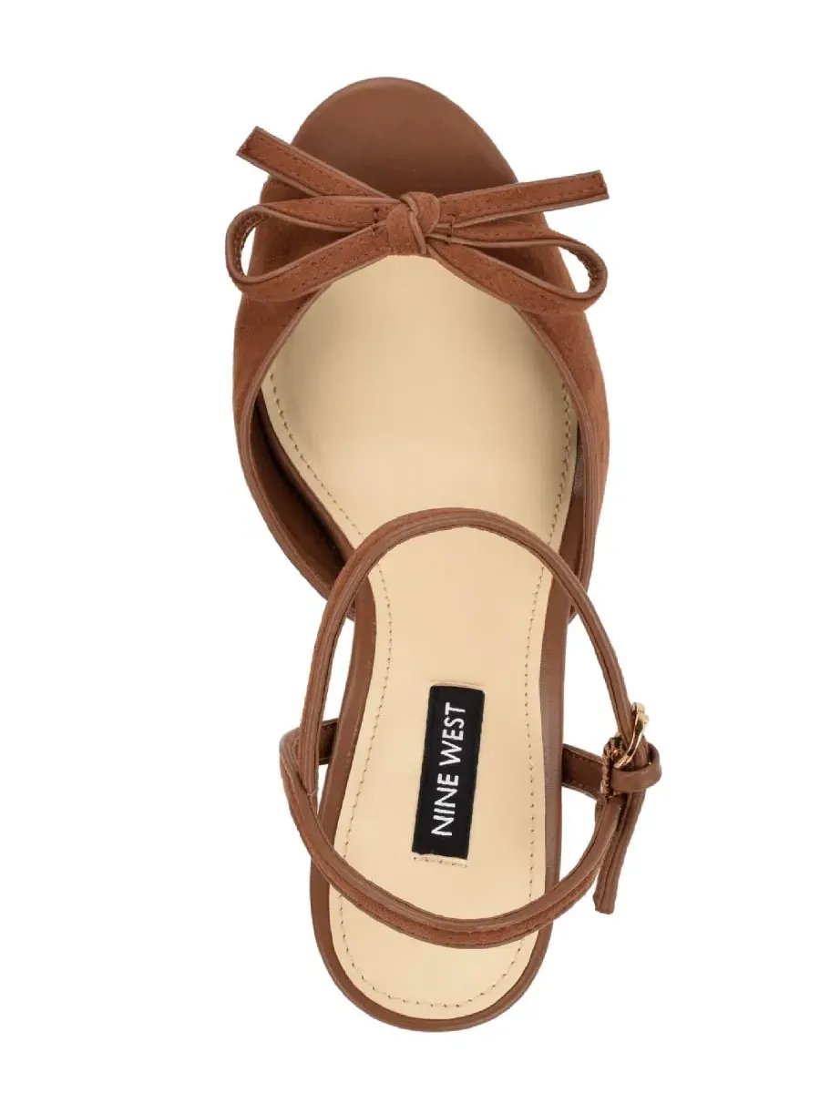 Босоножки на платформе с ремешком на щиколотке Nessle Nine West — изображение 4 из 5, коричневый