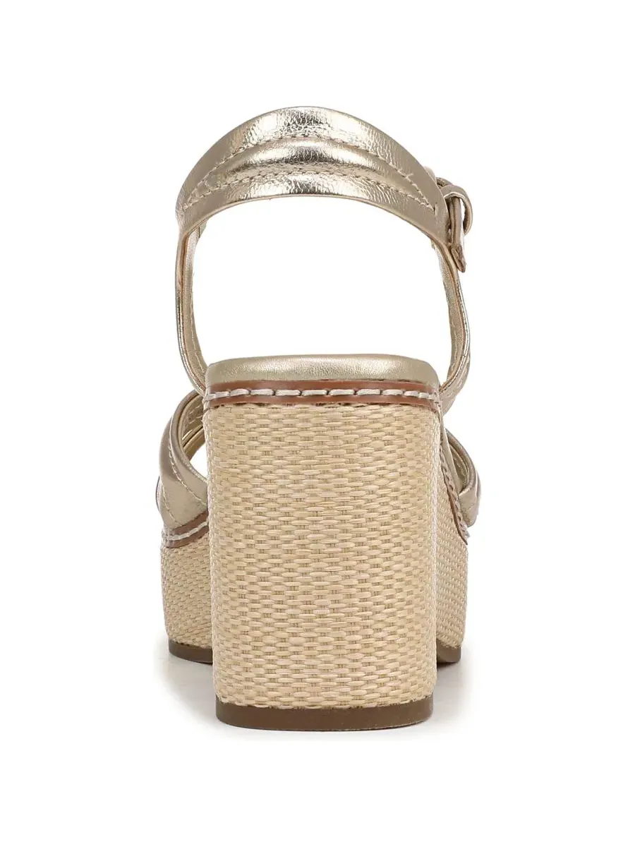 Сандалии на танкетке с ремешками Dovie Naturalizer, Champagne Metallic Leather — изображение 3 из 5