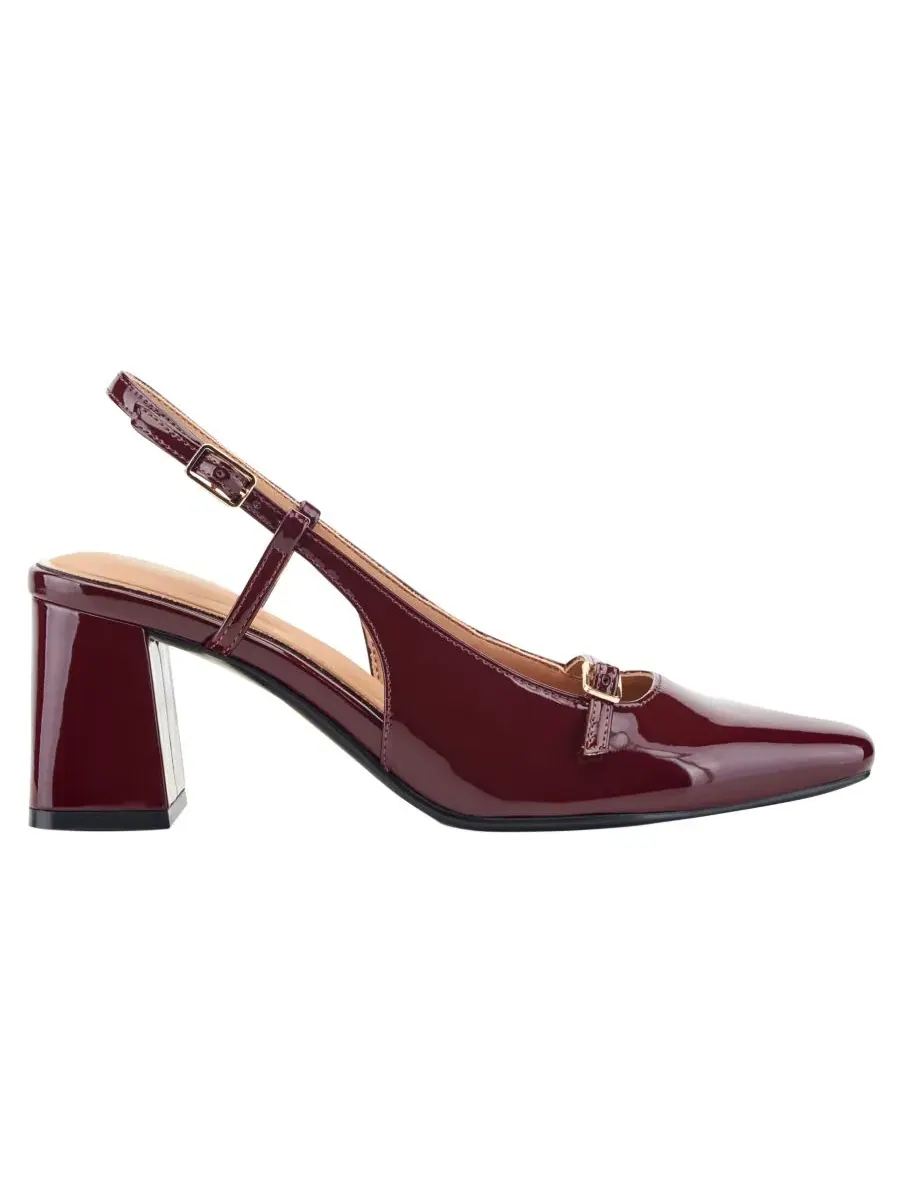 Женские туфли-мэри джейн на каблуке-блоке с пряжкой, модель Darby Slingback Rockport — изображение 2 из 5, бордовый