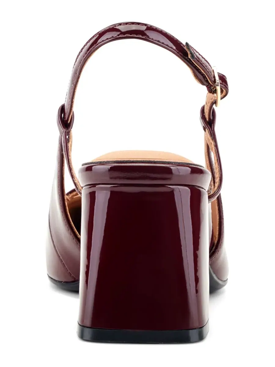 Женские туфли-мэри джейн на каблуке-блоке с пряжкой, модель Darby Slingback Rockport — изображение 3 из 5, бордовый