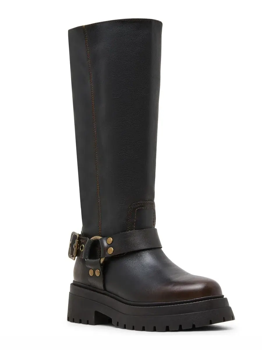 Ботинки Steve Madden Everest Platform Lug-Sole Engineer Tall — изображение 1 из 7, коричневый