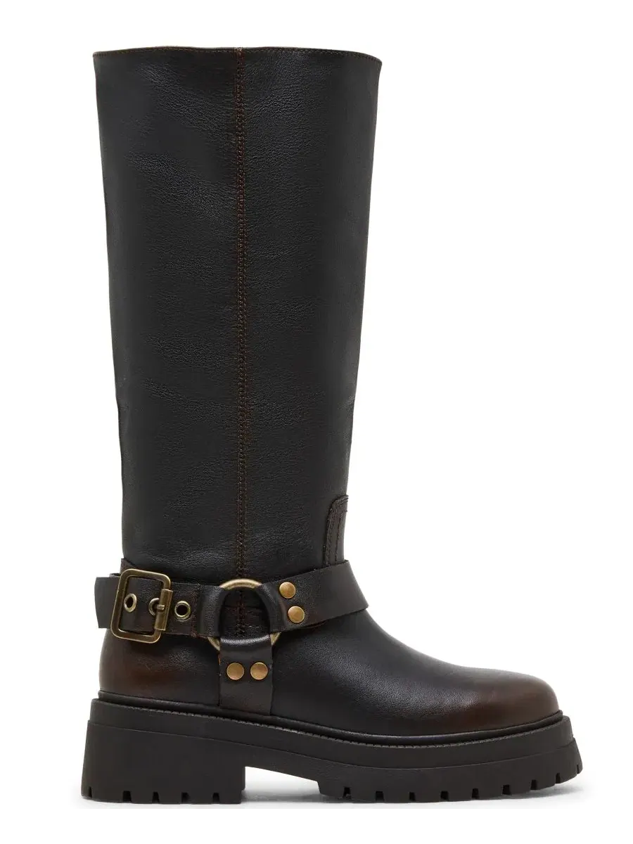 Ботинки Steve Madden Everest Platform Lug-Sole Engineer Tall — изображение 2 из 7, коричневый