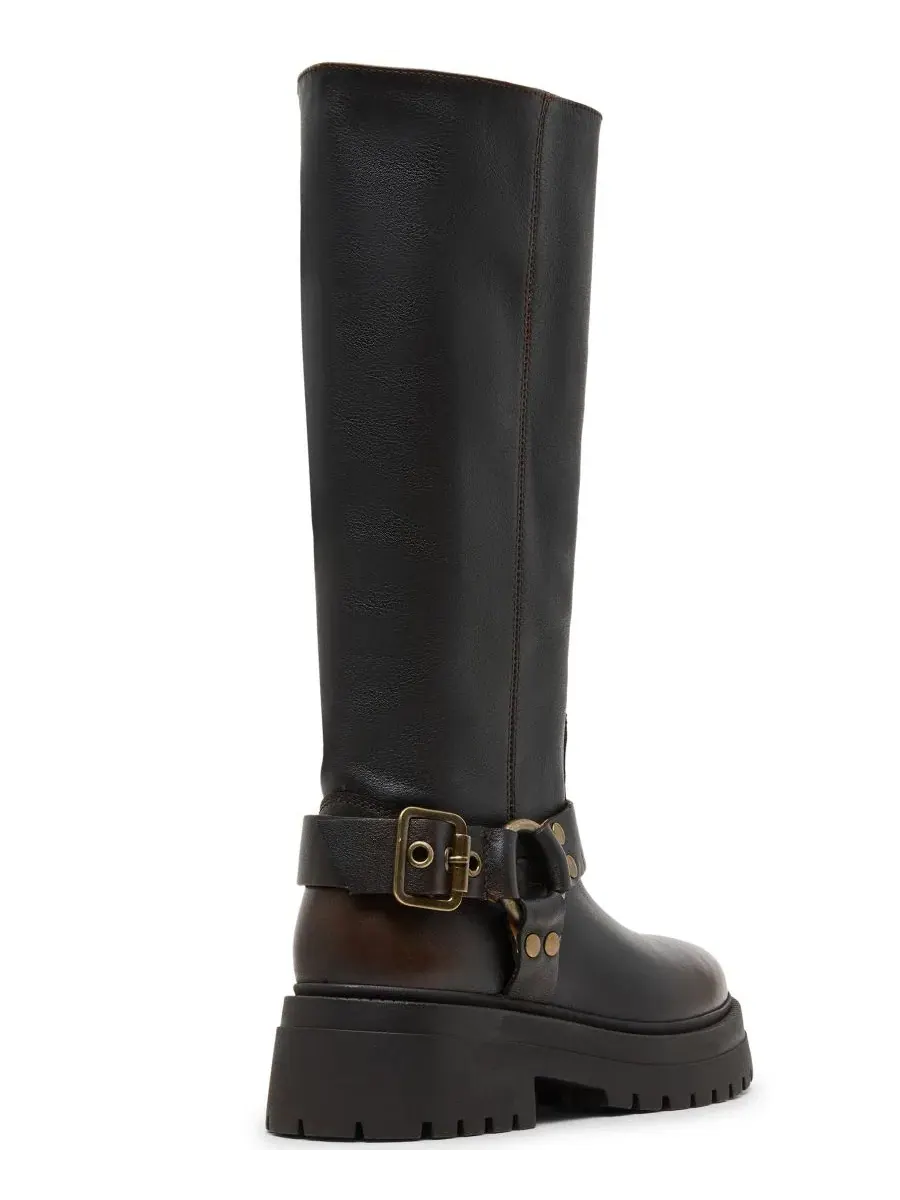 Ботинки Steve Madden Everest Platform Lug-Sole Engineer Tall — изображение 6 из 7, коричневый