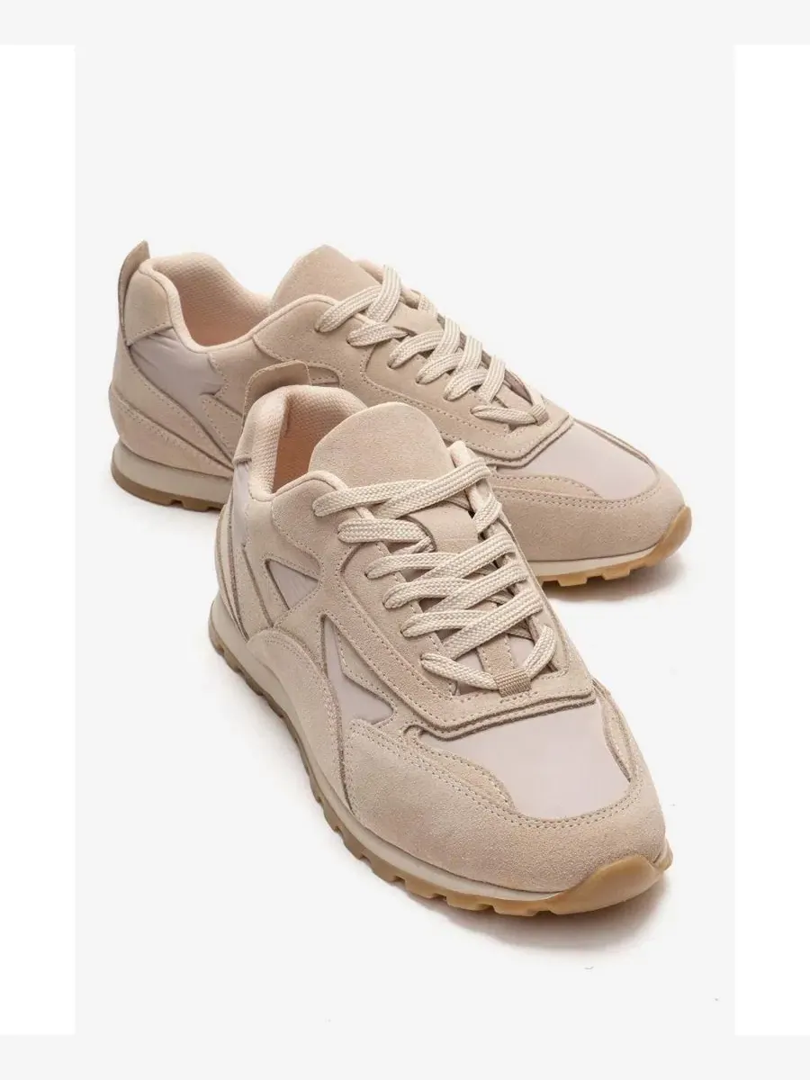 Кроссовок из замши Sahra Leather Sneaker Forever & Always Shoes — изображение 4 из 6, бежевый
