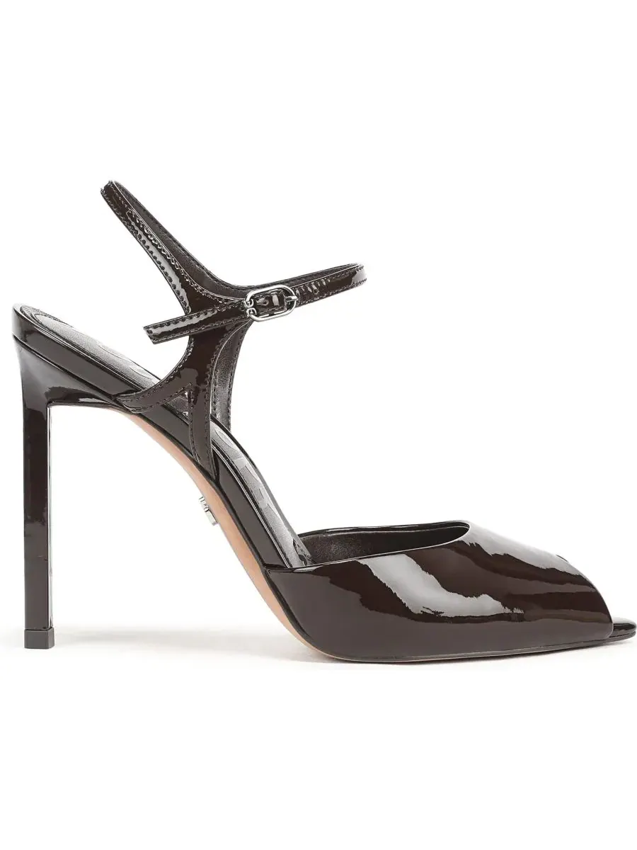 Туфли-лодочки Tinslie на каблуке-шпильке с открытым мысом Sam Edelman, Rich Chocolate Patent Leather — изображение 2 из 5