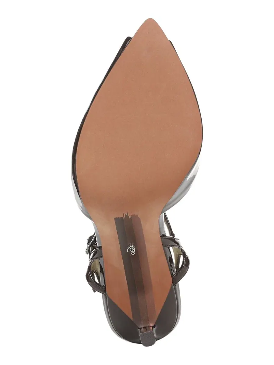 Туфли-лодочки Tinslie на каблуке-шпильке с открытым мысом Sam Edelman, Rich Chocolate Patent Leather — изображение 5 из 5
