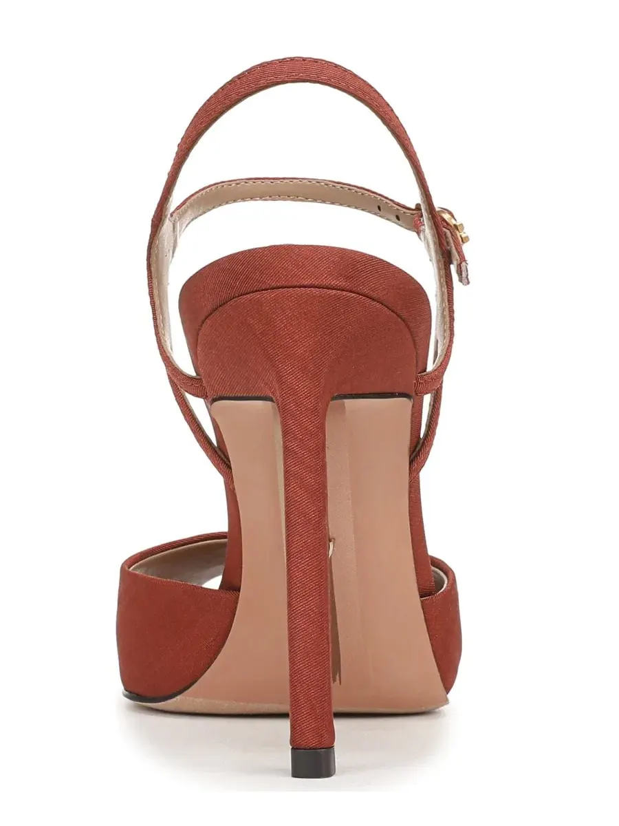 Туфли-лодочки Tinslie на каблуке Sam Edelman, Ginger Copper Satin Fabric — изображение 3 из 5