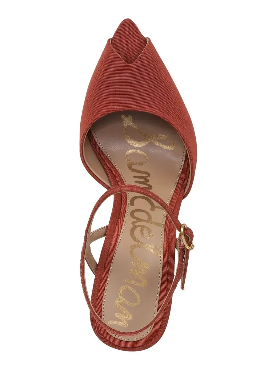 Туфли-лодочки Tinslie на каблуке Sam Edelman, Ginger Copper Satin Fabric — изображение 4 из 5