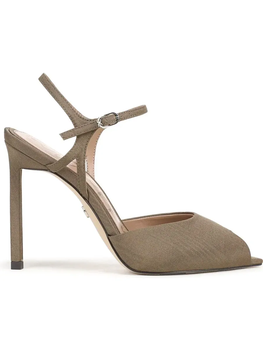 Туфли-лодочки на каблуке с открытым мысом Tinslie Strappy Sam Edelman — изображение 2 из 5, темный серебристый