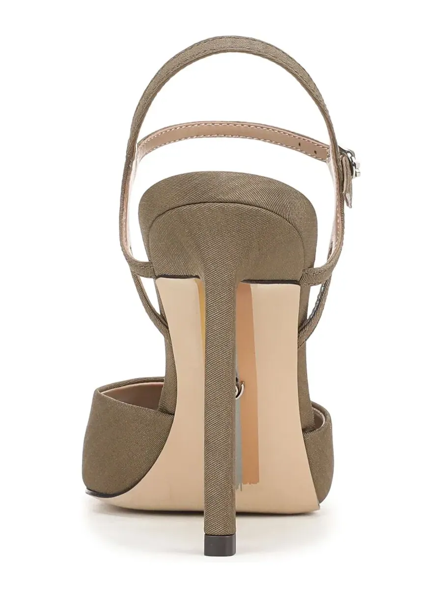 Туфли-лодочки на каблуке с открытым мысом Tinslie Strappy Sam Edelman — изображение 3 из 5, темный серебристый