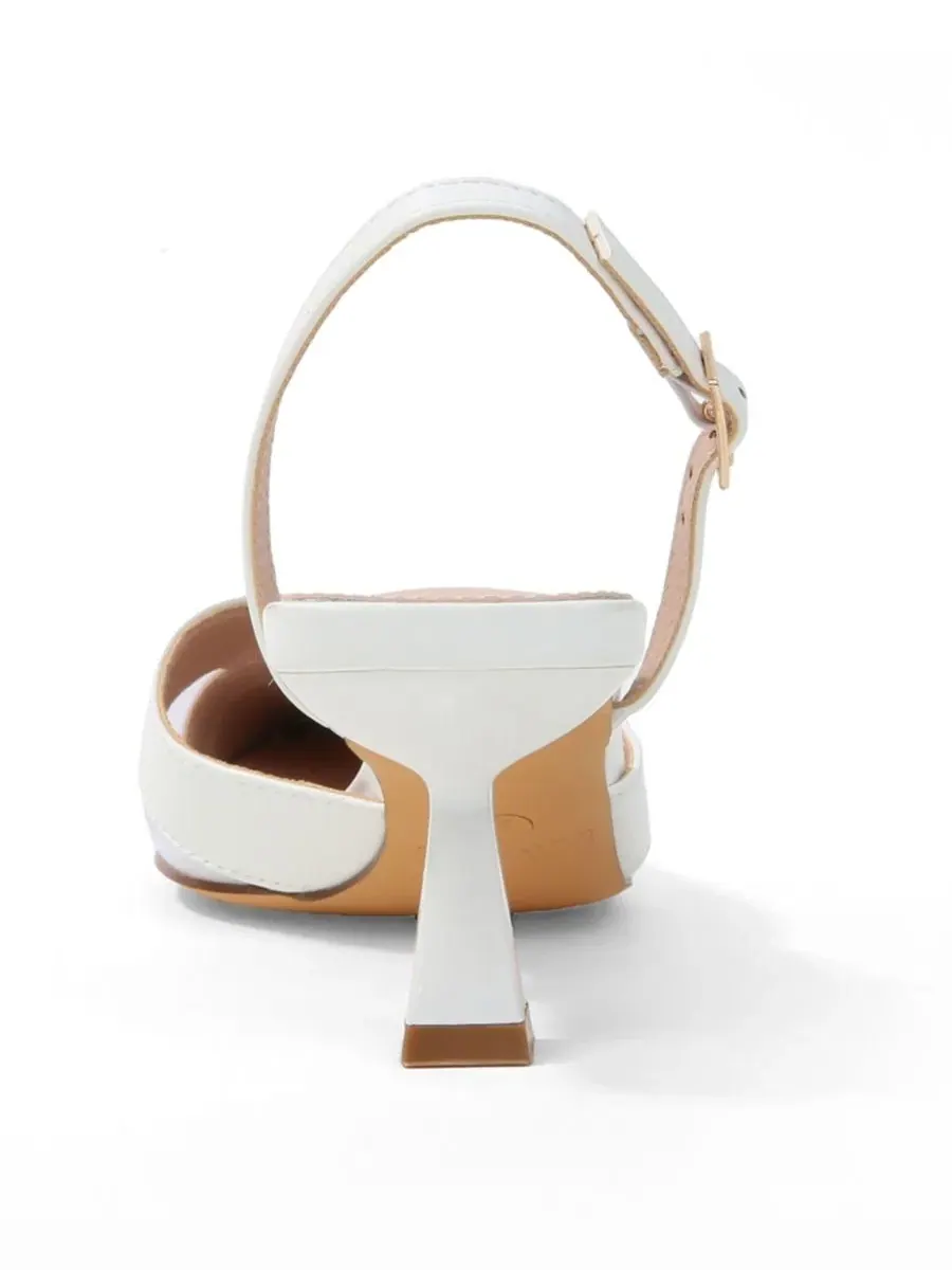 Туфли-лодочки Hailee Mesh and Satin Special Occasion Slingback Pumps BERNESS — изображение 3 из 11, белый