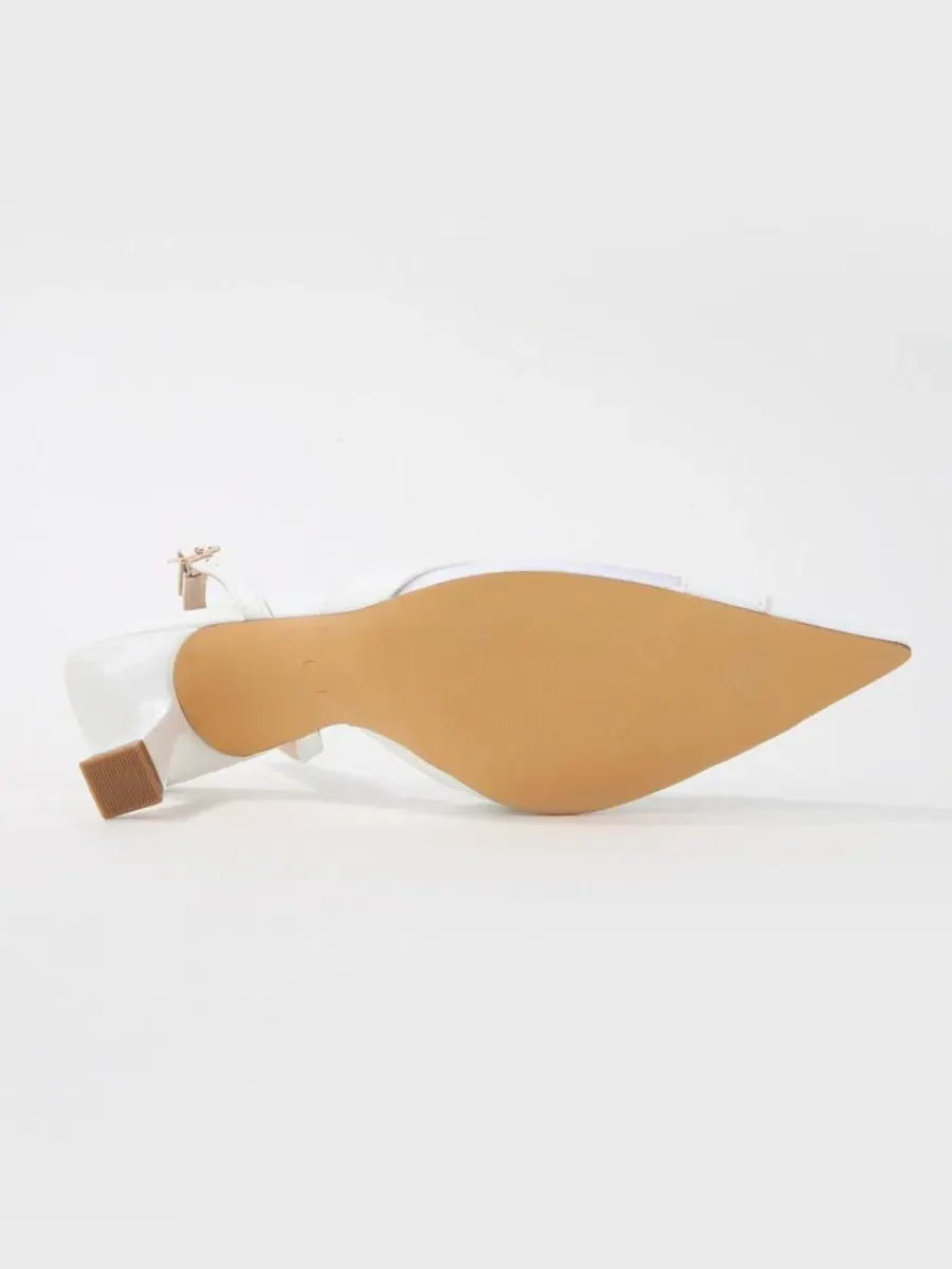 Туфли-лодочки Hailee Mesh and Satin Special Occasion Slingback Pumps BERNESS — изображение 5 из 11, белый