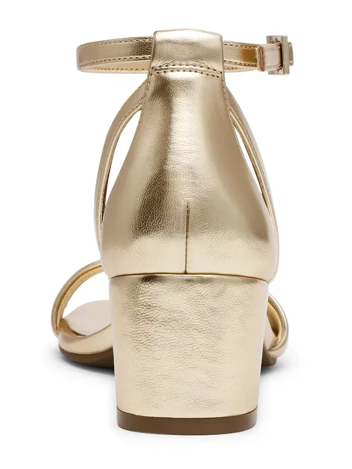 Женские босоножки Mia на блочном каблуке с ремешком на щиколотке Anne Klein — изображение 3 из 7, светлый золотистый