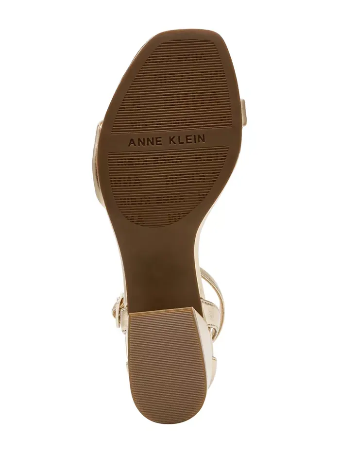 Женские босоножки Mia на блочном каблуке с ремешком на щиколотке Anne Klein — изображение 5 из 7, светлый золотистый