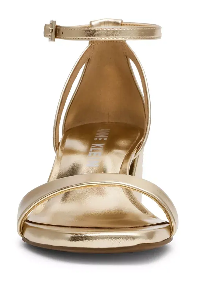 Женские босоножки Mia на блочном каблуке с ремешком на щиколотке Anne Klein — изображение 6 из 7, светлый золотистый