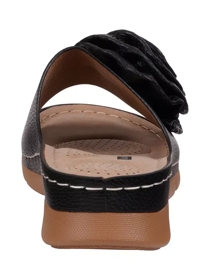 Женские плоские сандалии Honey Flower Rosette GC Shoes — изображение 3 из 5, черный