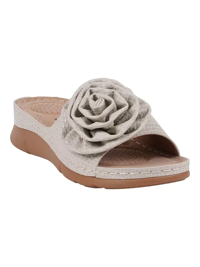 Женские плоские сандалии Honey Flower Rosette GC Shoes — изображение 1 из 5, серый