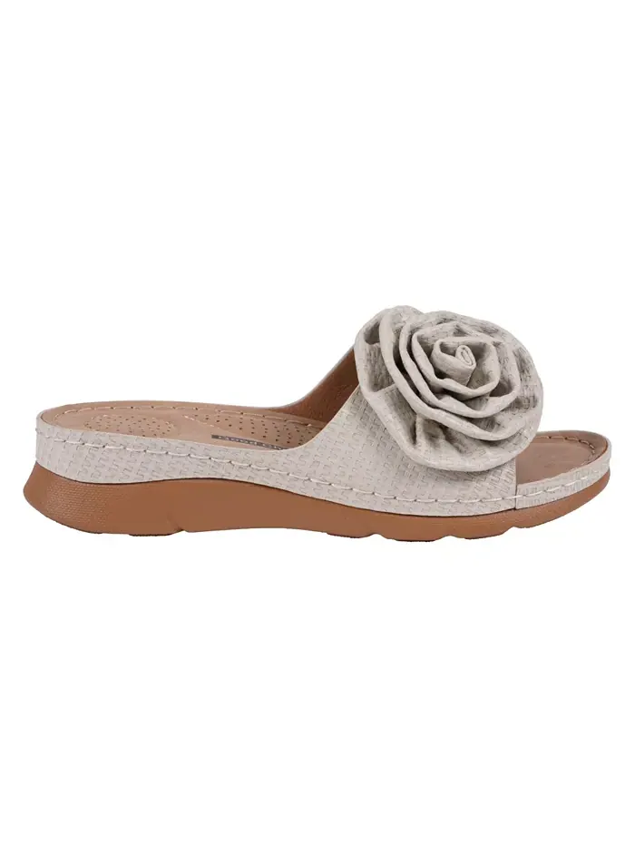 Женские плоские сандалии Honey Flower Rosette GC Shoes — изображение 2 из 5, серый