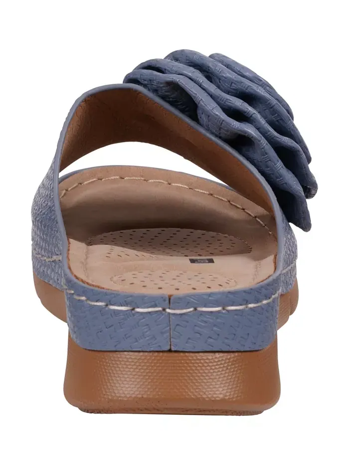 Женские плоские сандалии Honey Flower Rosette GC Shoes — изображение 3 из 5, синий