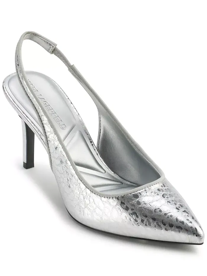 Женские туфли-лодочки Rosalyn Slingback KARL LAGERFELD PARIS — изображение 1 из 5, серебряный