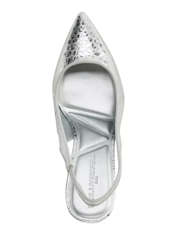 Женские туфли-лодочки Rosalyn Slingback KARL LAGERFELD PARIS — изображение 4 из 5, серебряный