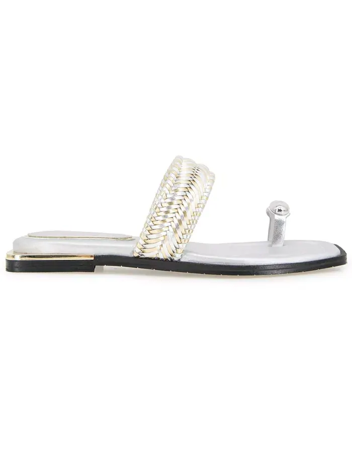 Женские сандалии Andarna Flat Kenneth Cole New York — изображение 2 из 8, серебристый золотистый