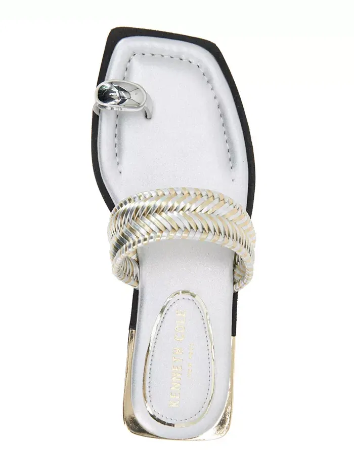 Женские сандалии Andarna Flat Kenneth Cole New York — изображение 4 из 8, серебристый золотистый