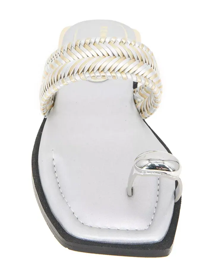Женские сандалии Andarna Flat Kenneth Cole New York — изображение 6 из 8, серебристый золотистый