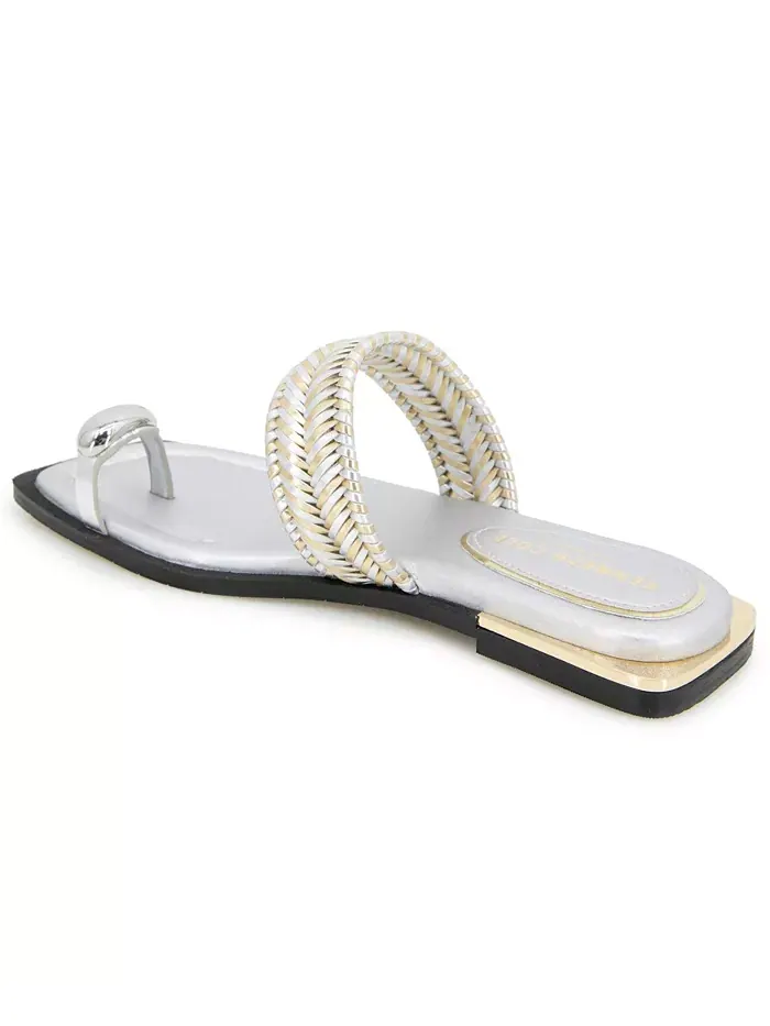 Женские сандалии Andarna Flat Kenneth Cole New York — изображение 7 из 8, серебристый золотистый