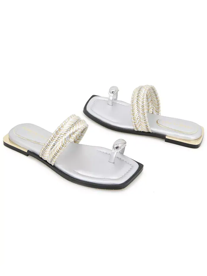 Женские сандалии Andarna Flat Kenneth Cole New York — изображение 8 из 8, серебристый золотистый