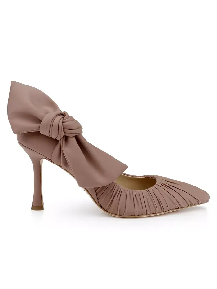Женские вечерние туфли-лодочки Vanesa с бантом Badgley Mischka — изображение 2 из 5, коричневый/бежевый