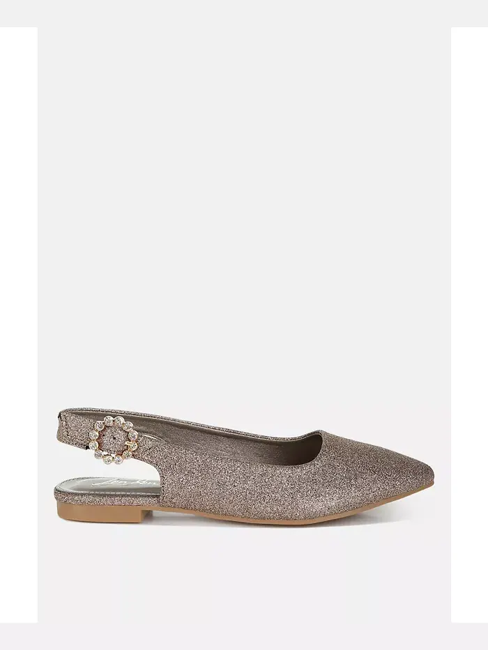 Giora Glitter Slingback Туфли на плоской подошве женские босоножки London Rag — изображение 1 из 5, коричневый