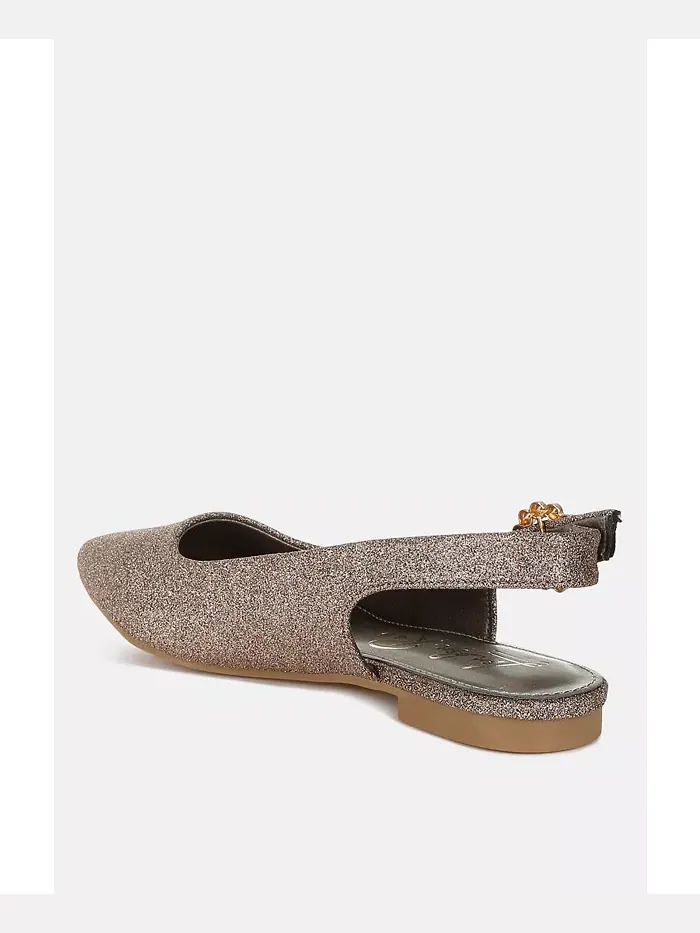 Giora Glitter Slingback Туфли на плоской подошве женские босоножки London Rag — изображение 2 из 5, коричневый
