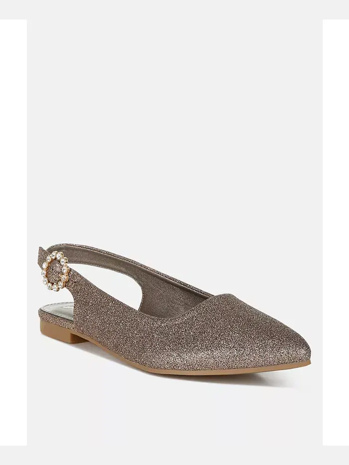 Giora Glitter Slingback Туфли на плоской подошве женские босоножки London Rag — изображение 3 из 5, коричневый