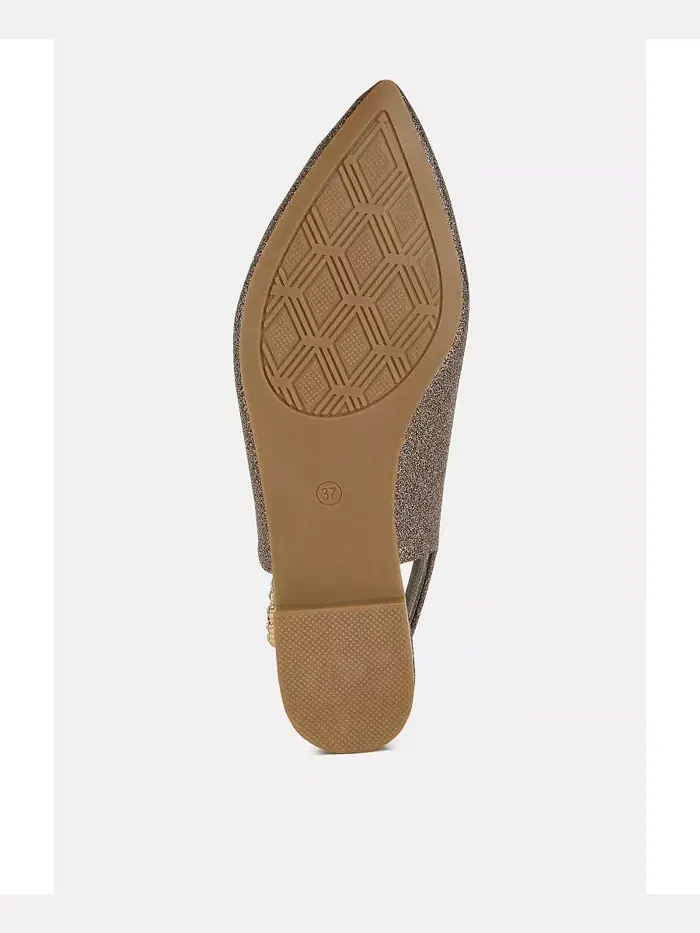 Giora Glitter Slingback Туфли на плоской подошве женские босоножки London Rag — изображение 5 из 5, коричневый