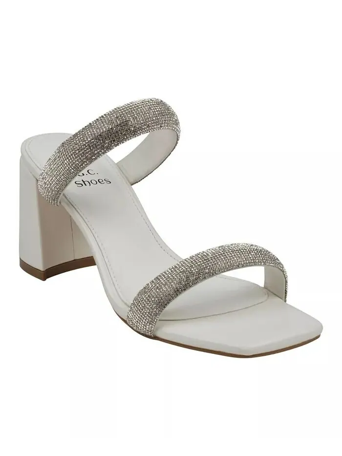 Женские босоножки Luella на каблуке с двумя ремешками и украшением GC Shoes — белый