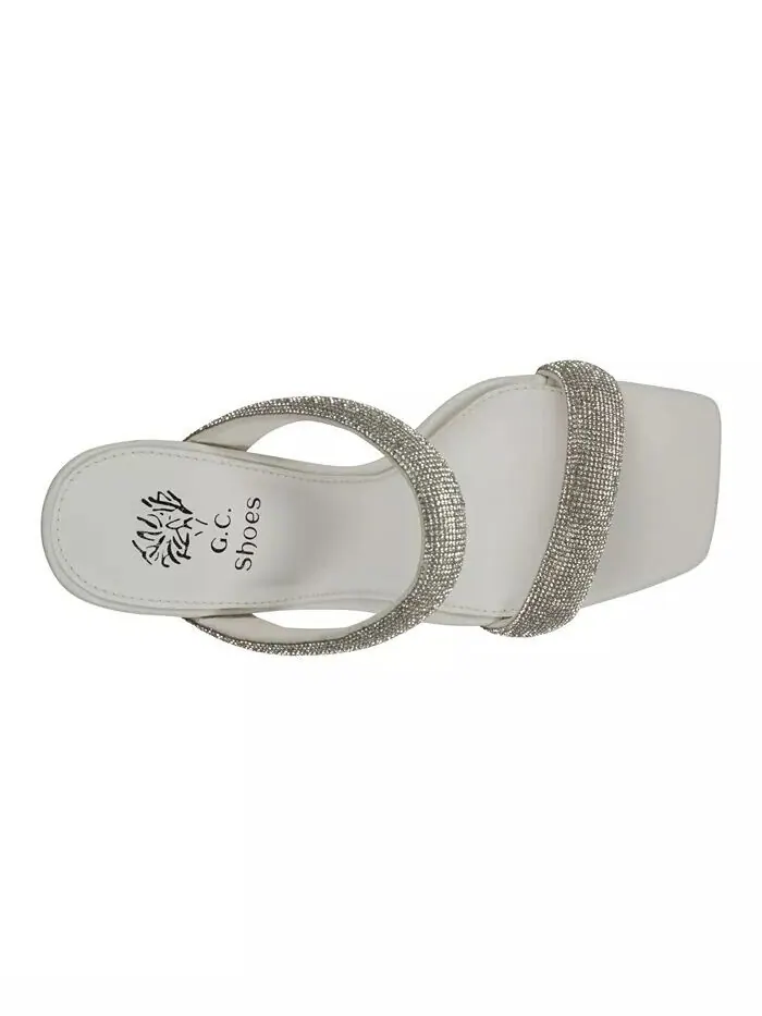 Женские босоножки Luella на каблуке с двумя ремешками и украшением GC Shoes — изображение 4 из 5, белый
