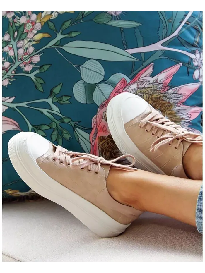 Кроссовки Just A Dream из кожи крокодила Belle & Bloom — изображение 2 из 3, пудровый розовый