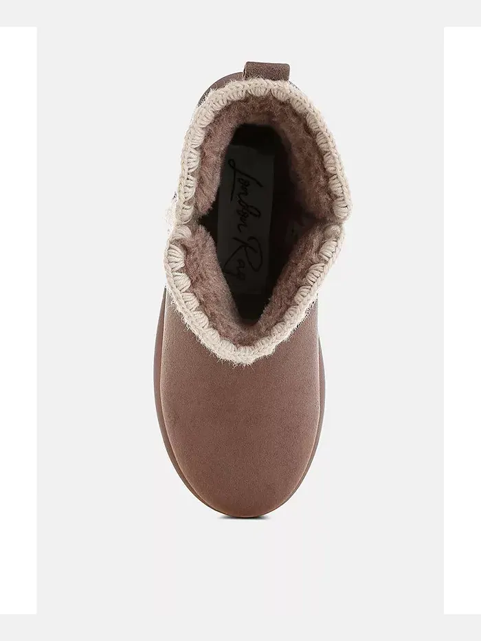 Женские снежные ботинки Rochas с фигурным краем London Rag — изображение 5 из 5, бежевый/бежевый