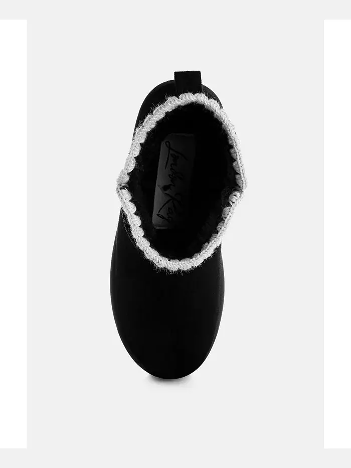 Женские снежные ботинки Rochas с фигурным краем London Rag — изображение 5 из 6, черный