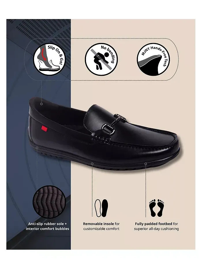 Мужские лоферы Elliot Road с технологией Hands-Free Slip On и пряжкой Marc Joseph New York — изображение 2 из 8, черный