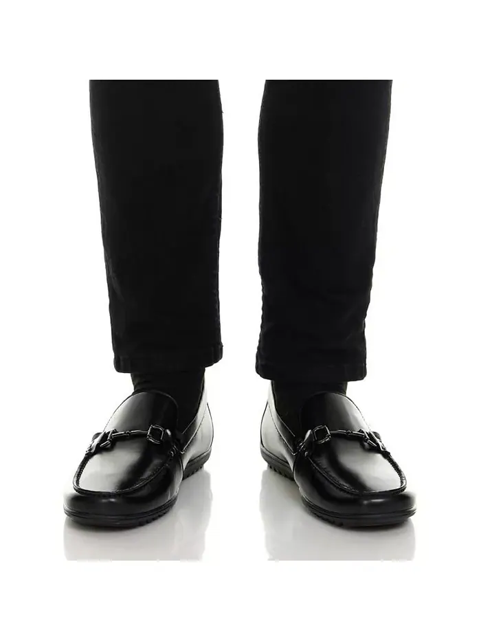 Мужские лоферы Elliot Road с технологией Hands-Free Slip On и пряжкой Marc Joseph New York — изображение 7 из 8, черный