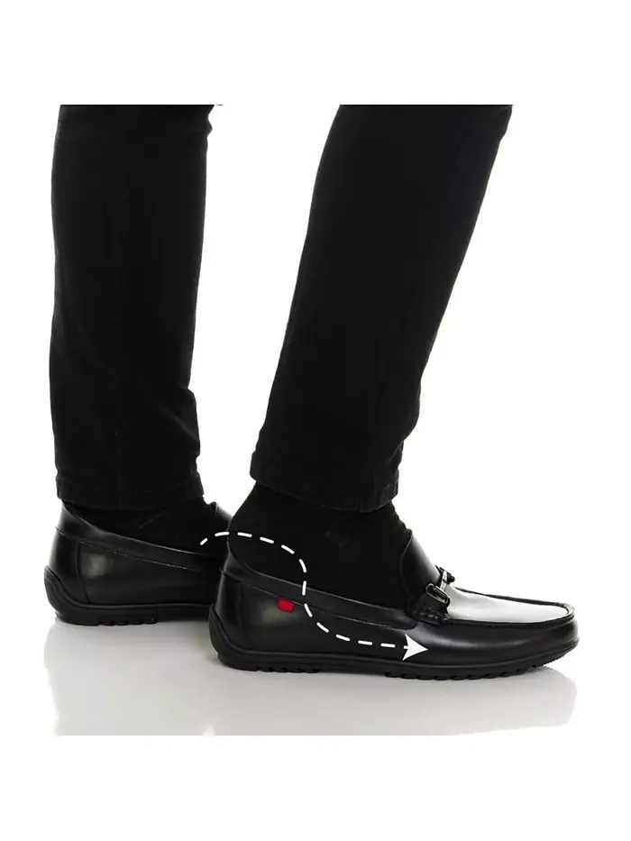 Эллиот Роуд Кожаные Лоферы с Пряжкой и Технологией Hands-Free Slip On Marc Joseph New York — изображение 6 из 8, черный