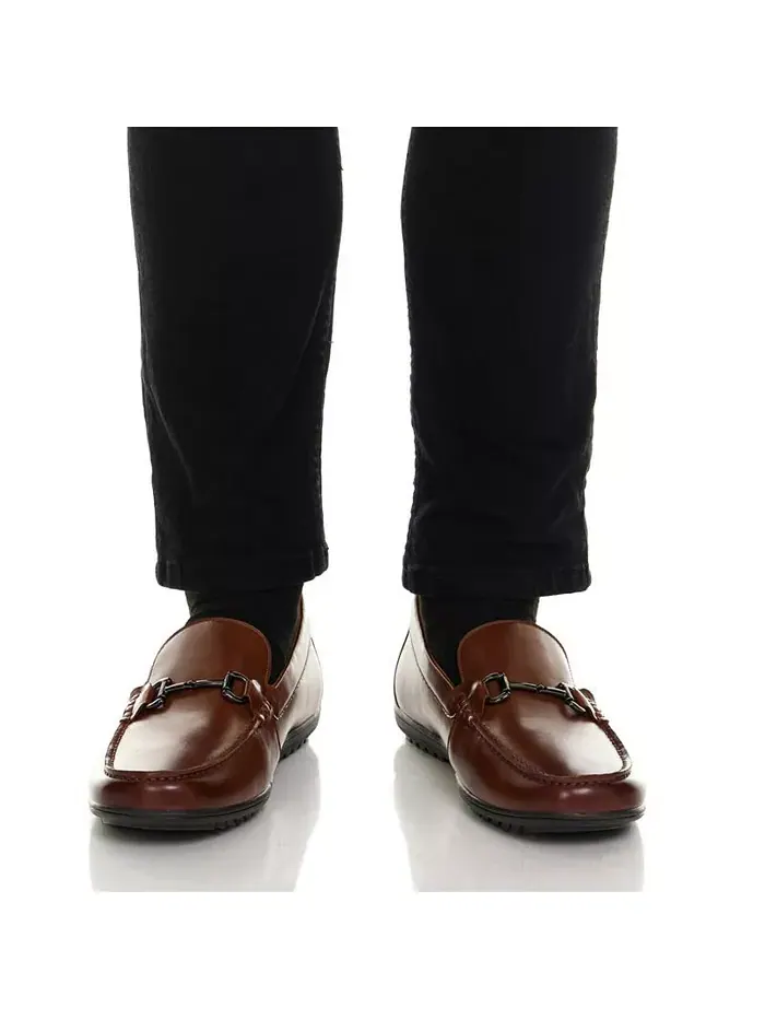 Эллиот Роуд Кожаные Лоферы с Пряжкой и Технологией Hands-Free Slip On Marc Joseph New York — изображение 7 из 8, коньячный