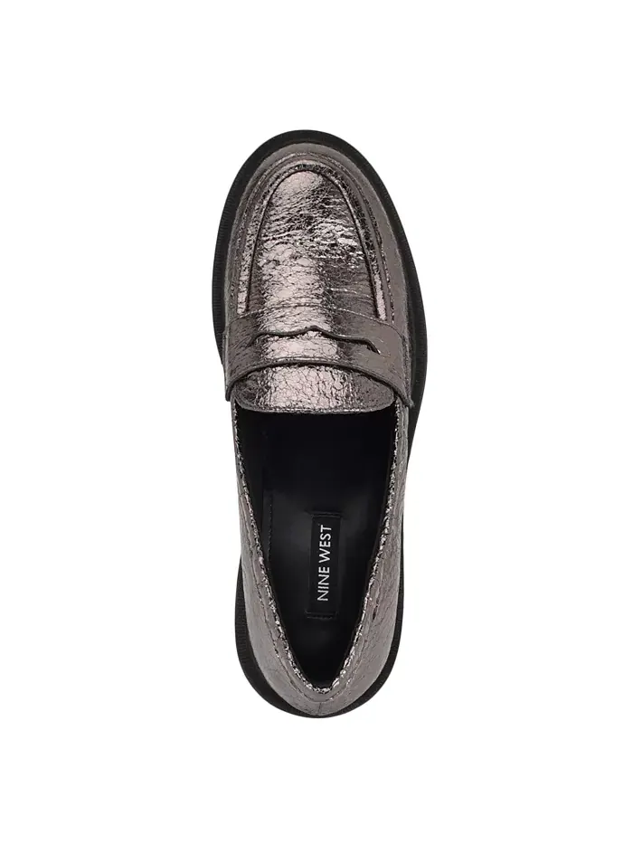 Женские пенни-лоферы Maibel на массивной подошве Nine West — изображение 4 из 5, серебристый